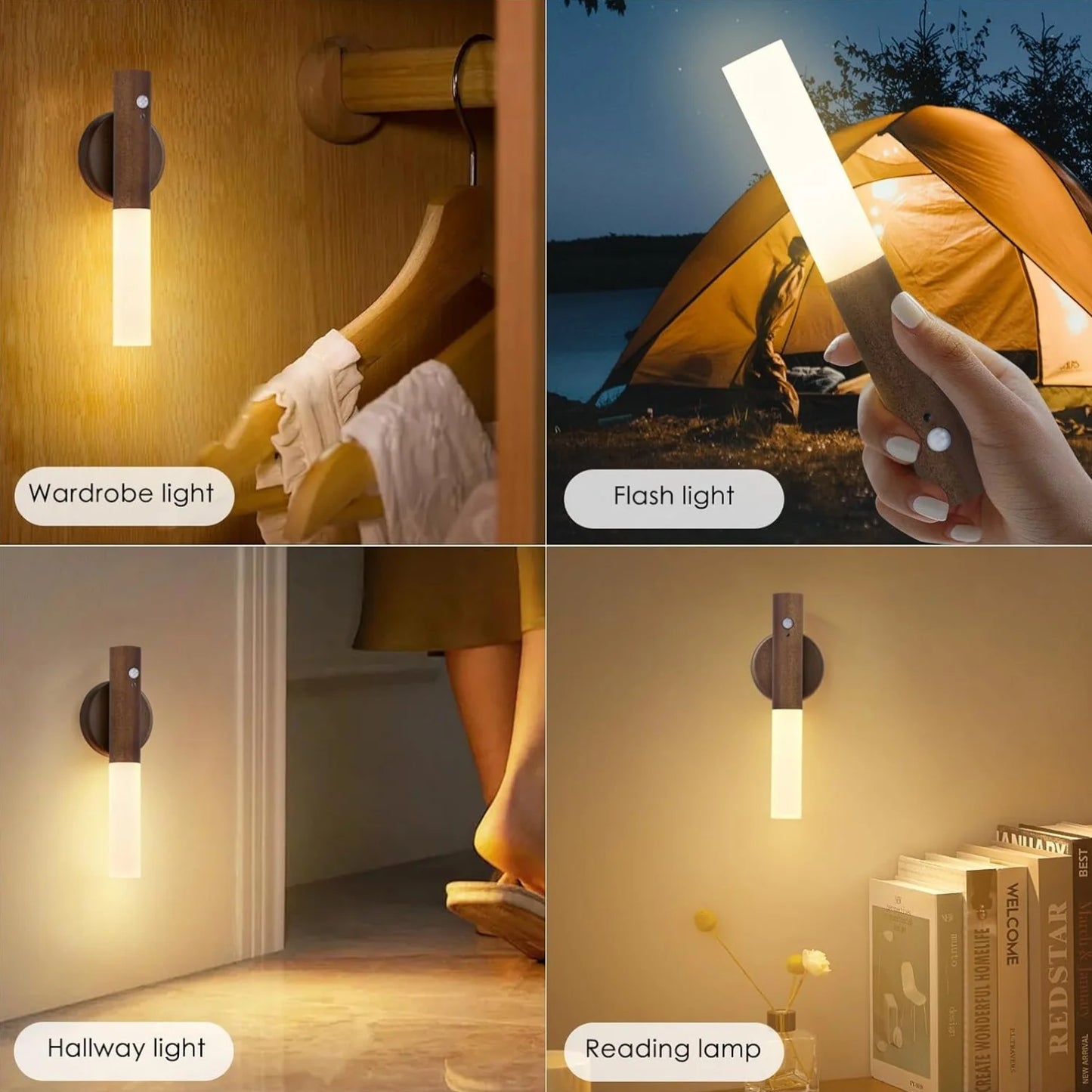 Rechargeable Motion Sensor LED Wall Lamp for Hallways and Modern Home Decor