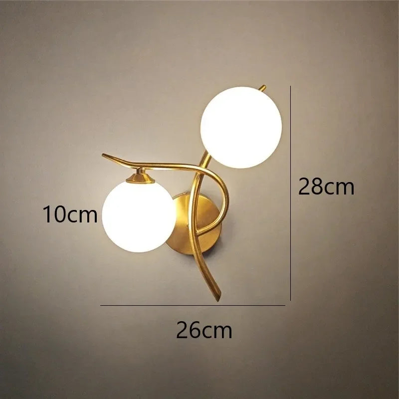 Nordic Glass Ball Wall Lamp for Modern Bedrooms and Hallways