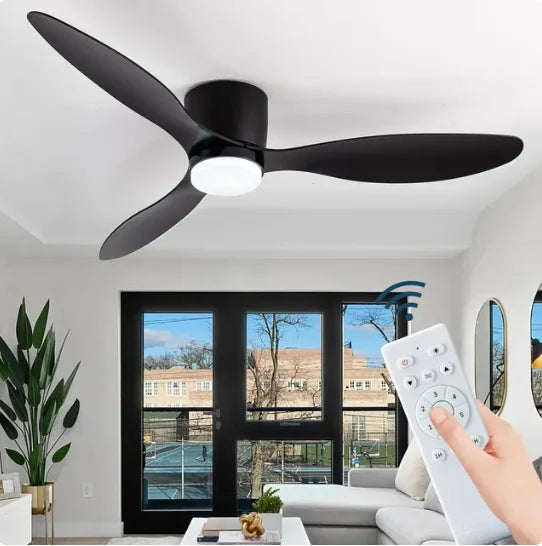 Modern Ceiling Fan with Integrated LED Light and Remote Control