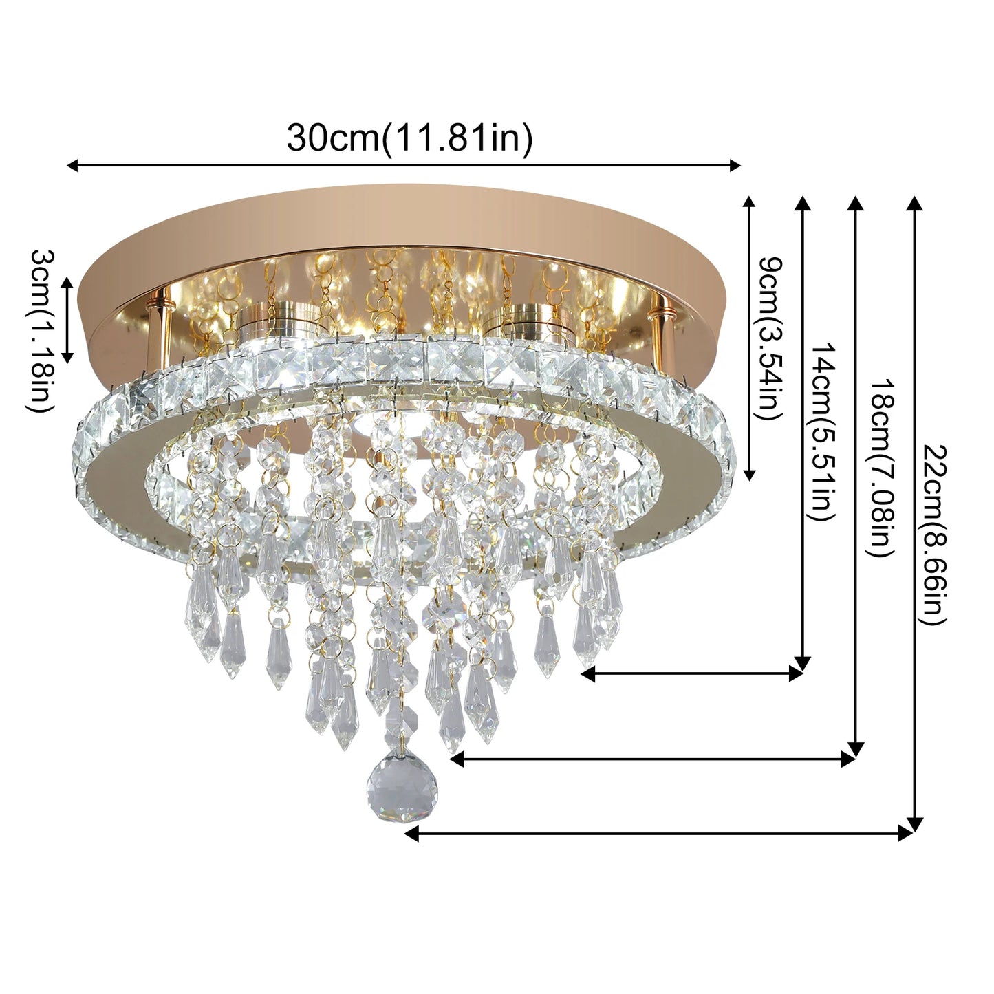 Luxury Gold Crystal Chandelier for Modern Living Room and Bedroom