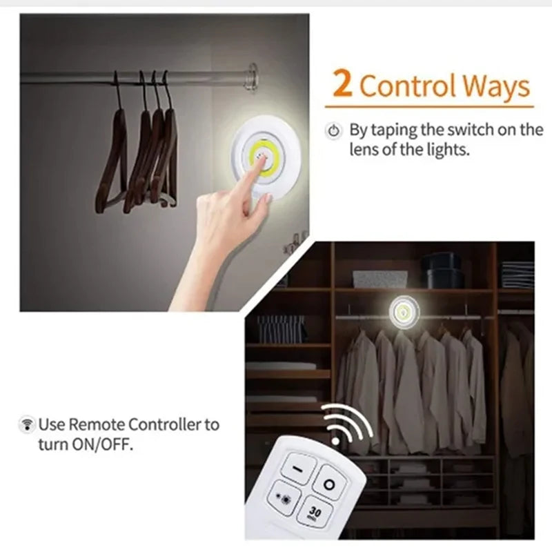 Dimmable LED Under Cabinet Light with Remote for Kitchens and Closets