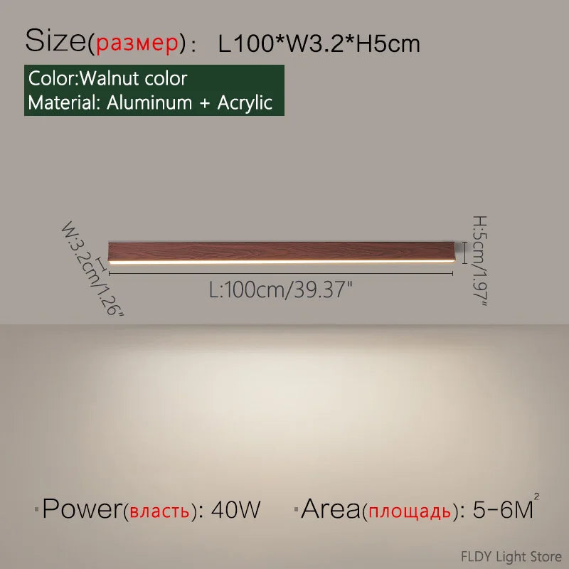 Modern Nordic LED Strip Ceiling Light for Kitchens and Living Rooms