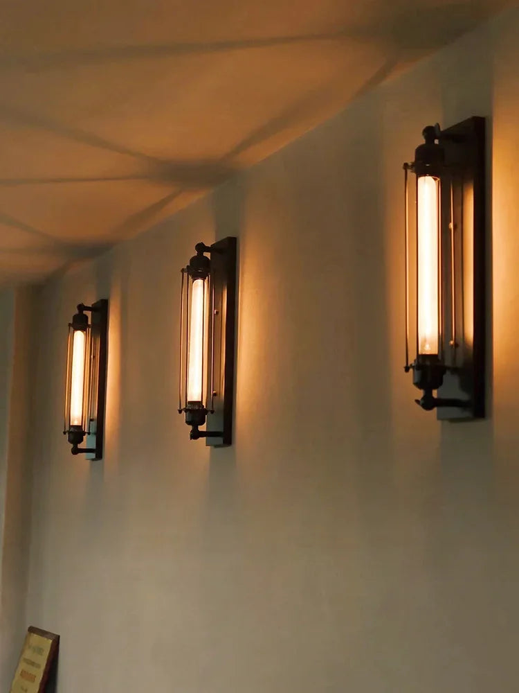 Rustic Industrial Iron Wall Sconce for Restaurants and Lofts