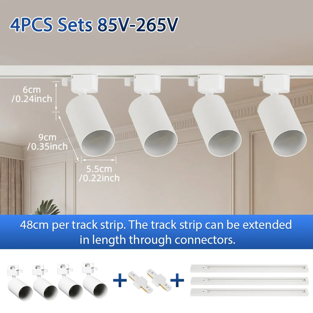 Modern LED Track Lighting Set for Kitchens and Commercial Retail Spaces