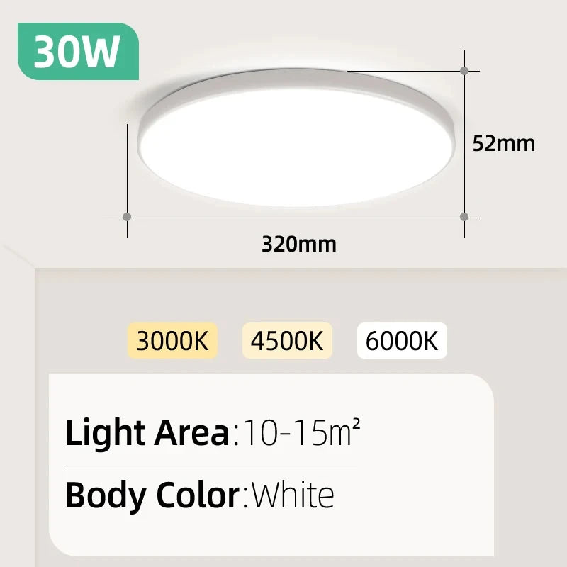Ultra Thin LED Ceiling Light for Modern Living Rooms and Bedrooms