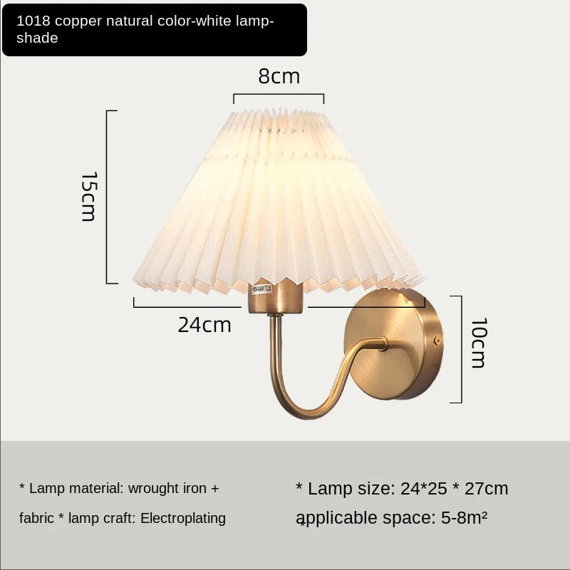 Nordic Pleated Fan Wall Lamp for Modern Living and Bedrooms