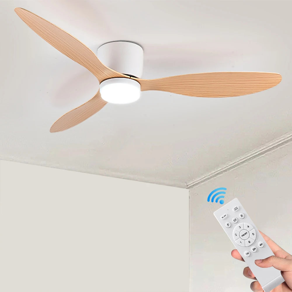 Modern Ceiling Fan with Integrated LED Light and Remote Control