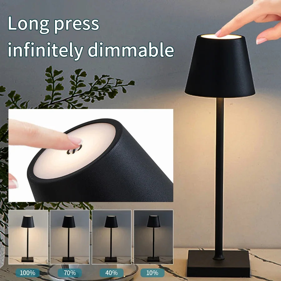 Rechargeable Wireless Table Lamp for Modern Restaurants and Office Desks