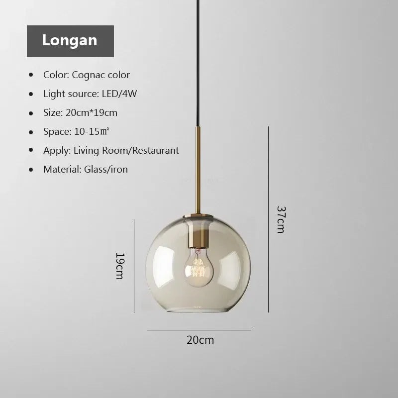 Nordic Glass Pendant Chandelier for Modern Dining Rooms and Cafes