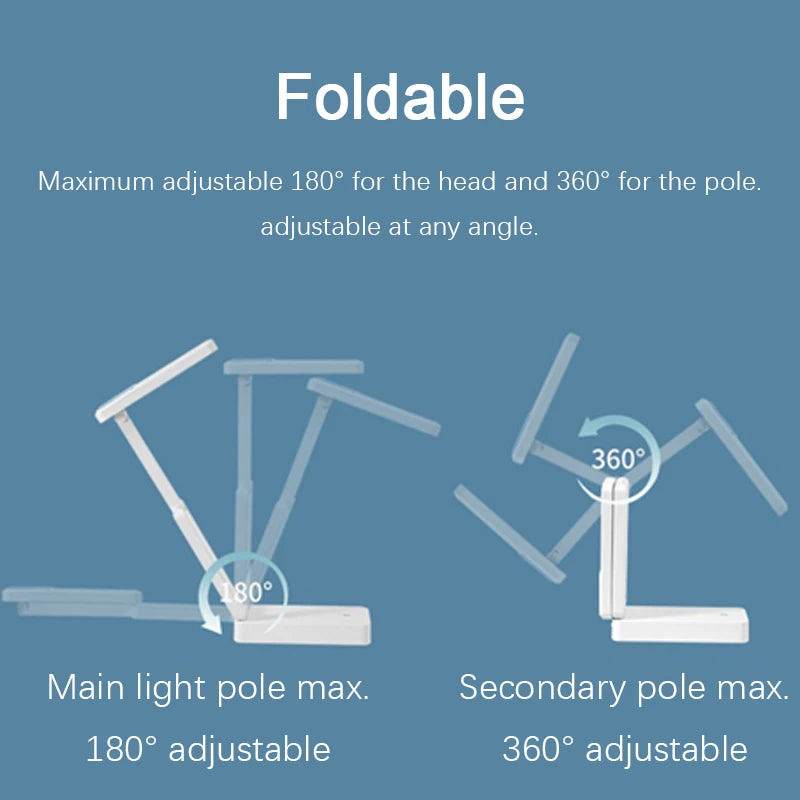 Rechargeable LED Desk Lamp with Eye-Care Technology for Home and Office