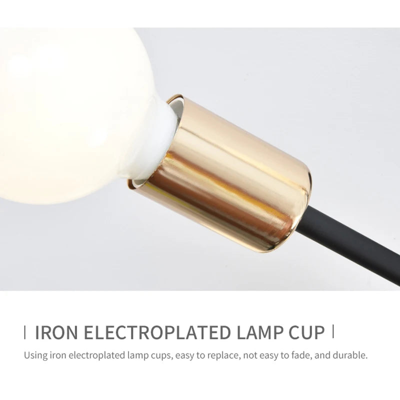 Industrial Six-Head Iron Ceiling Light for Modern Living Spaces