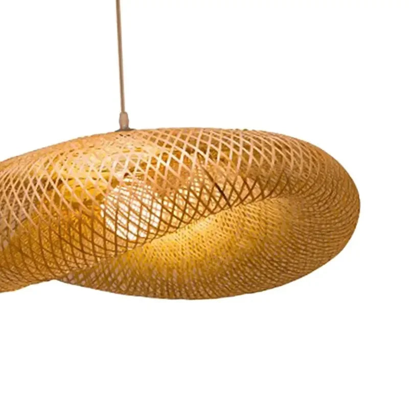 Handmade Bamboo Pendant Light for Rustic Kitchen and Living Room Decor