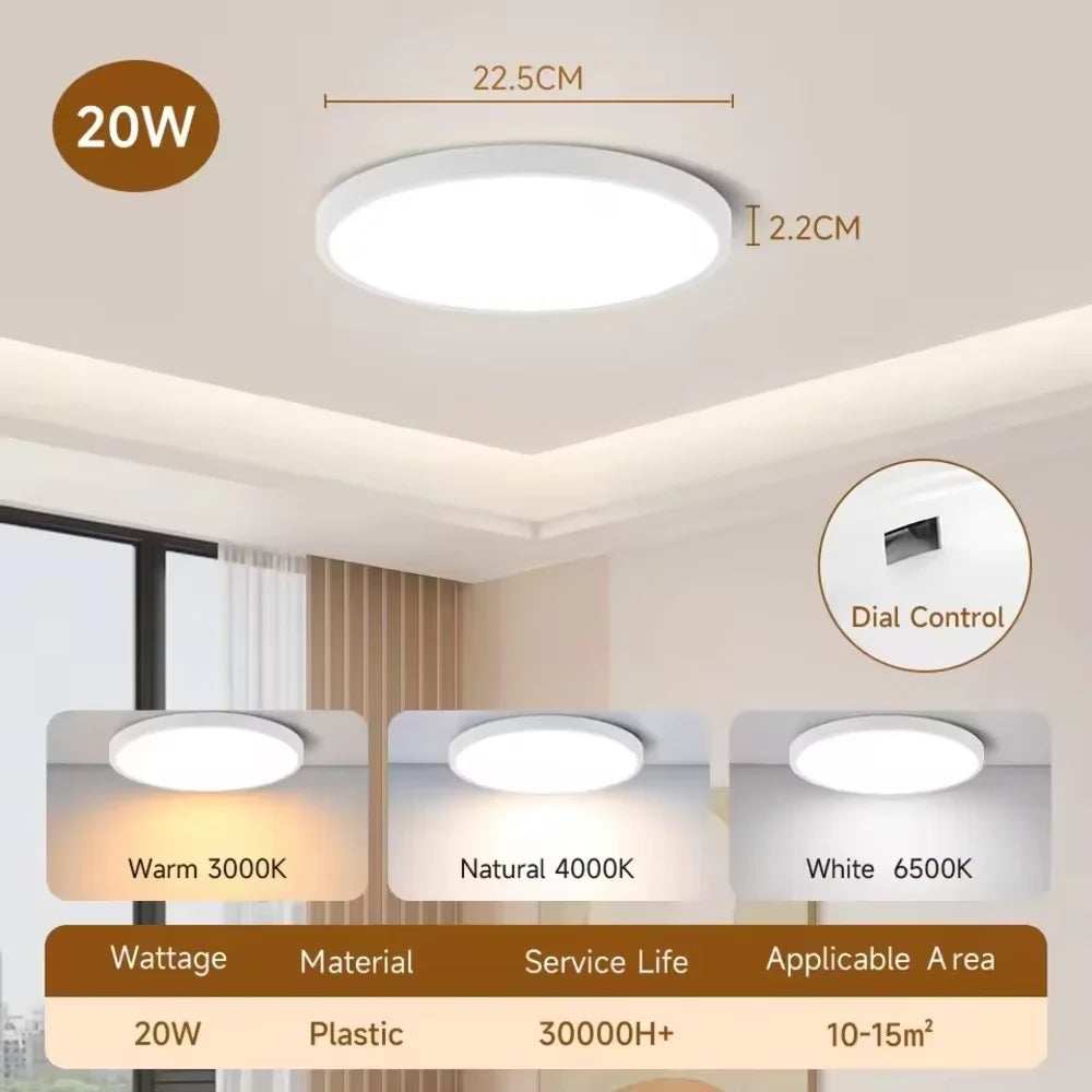 Modern Ultra-Thin LED Ceiling Light for Contemporary Bedrooms and Kitchens