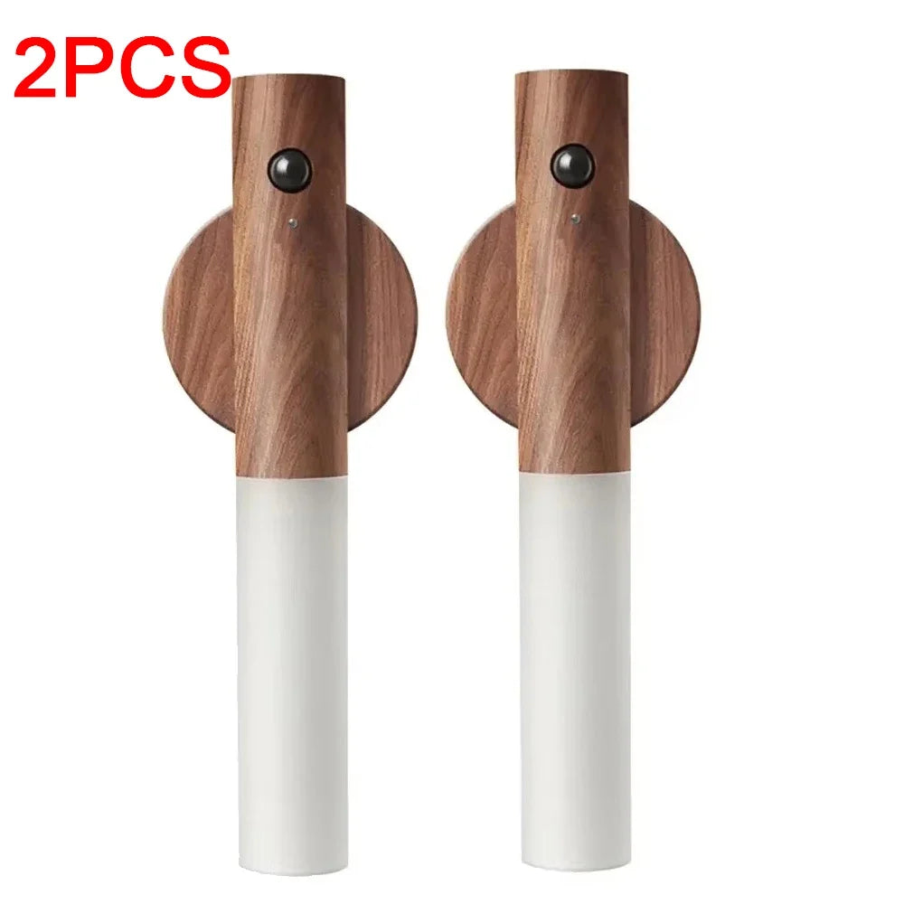 Magnetic Wooden LED Motion Sensor Light for Hallways and Bedrooms