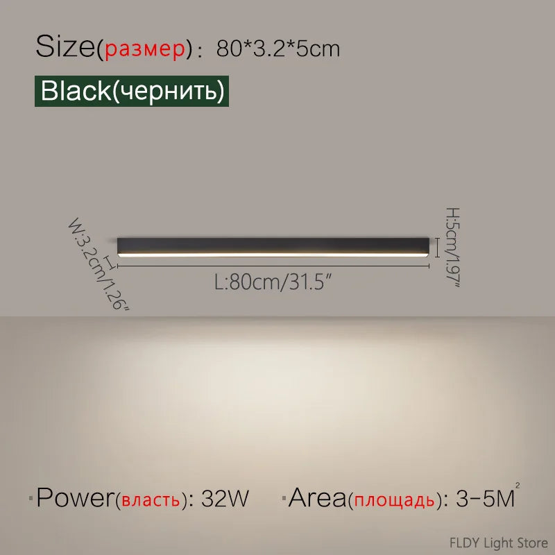 Modern Nordic LED Strip Ceiling Light for Kitchens and Living Rooms
