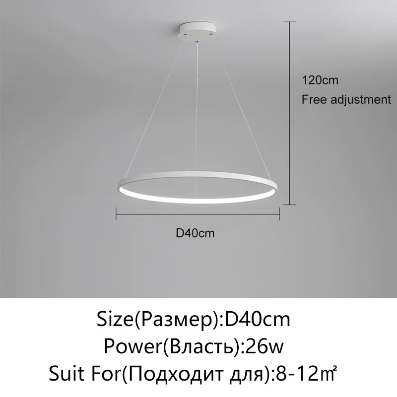 Minimalist Round LED Pendant Light for Modern Living Rooms and Restaurants
