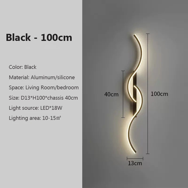 Modern Minimalist LED Strip Wall Sconce for Bedroom and Living Room