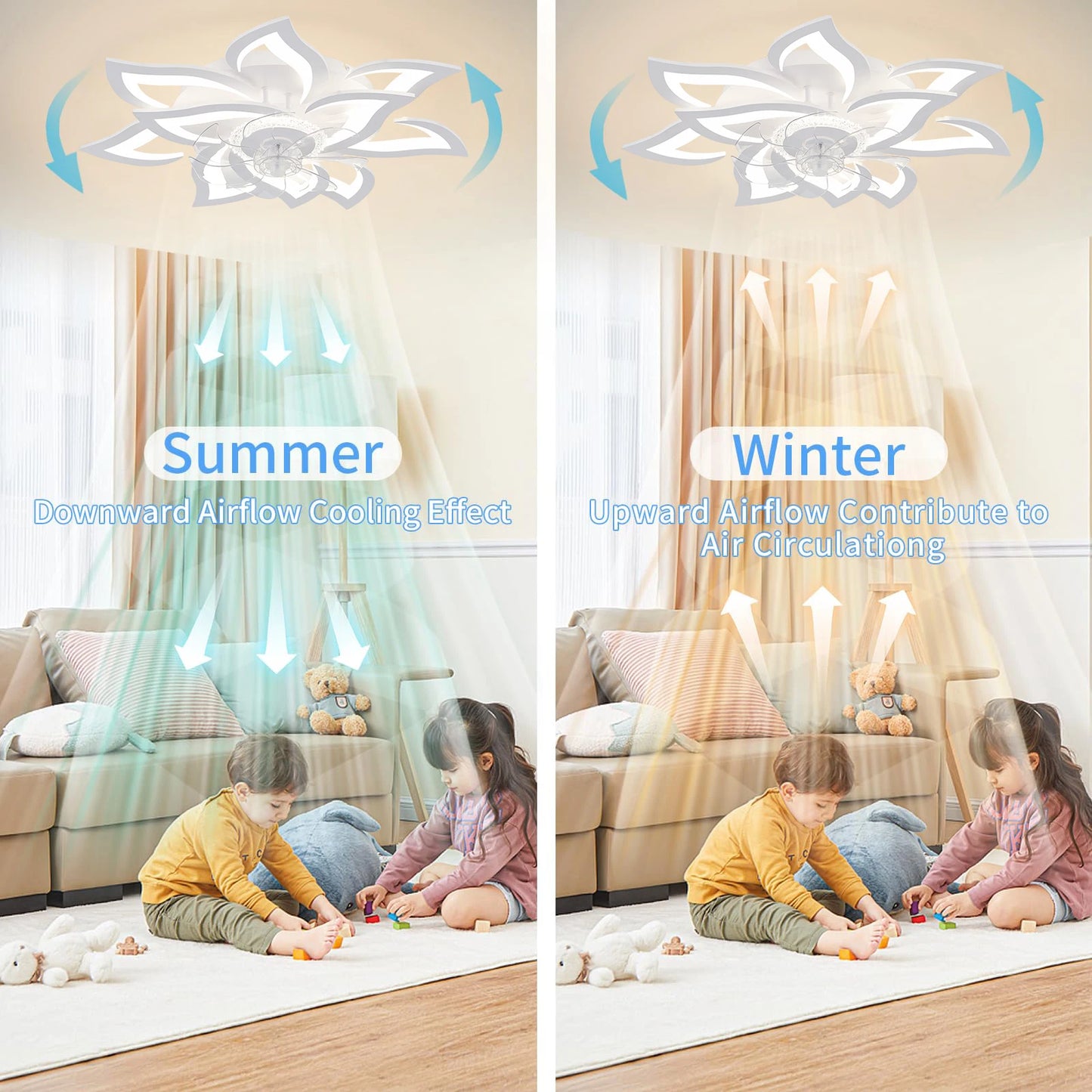 Modern LED Ceiling Fan Light for Dining Rooms and Restaurants