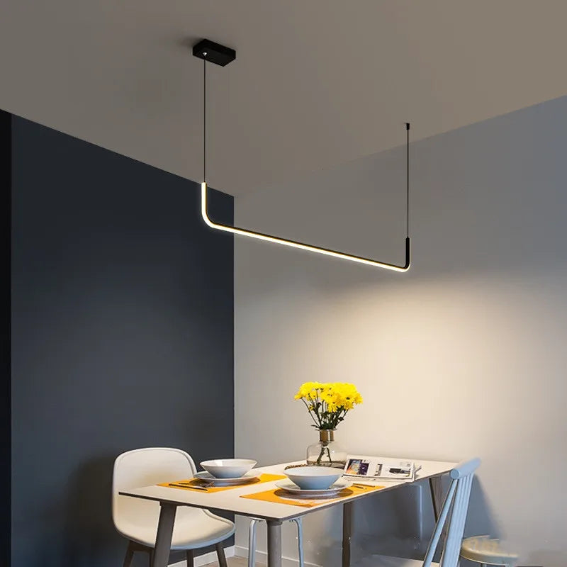 Minimalist LED Dimmable Chandelier for Modern Dining Rooms and Kitchens