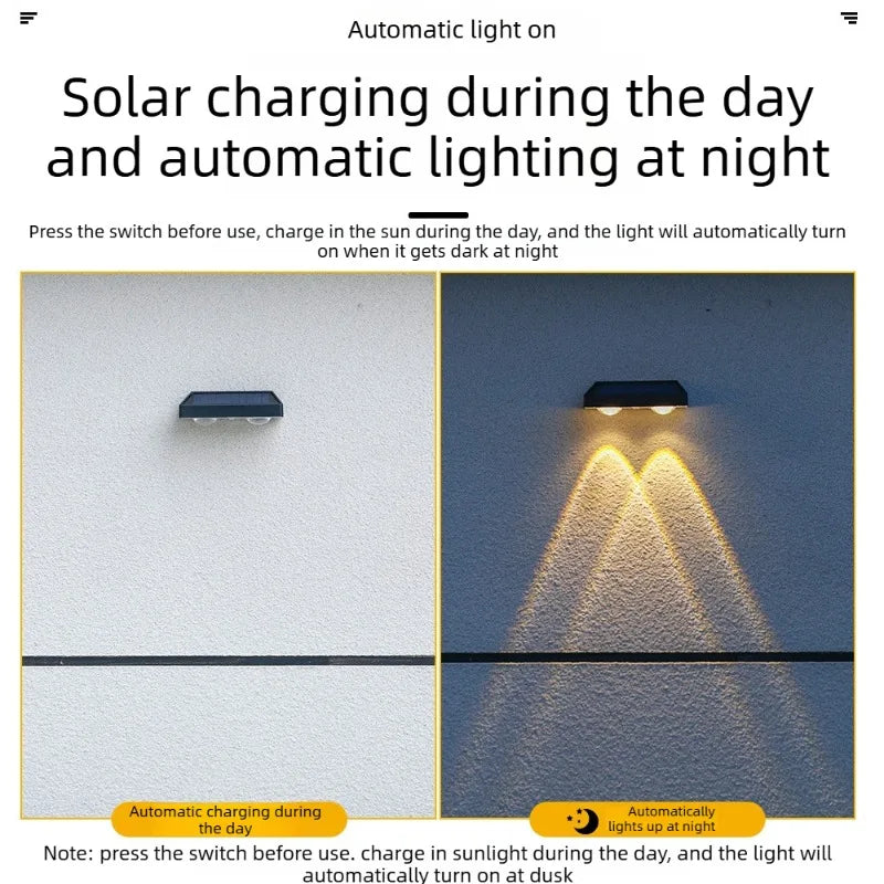 Solar LED Landscape Wall Light for Garden Pathways and Outdoor Decks