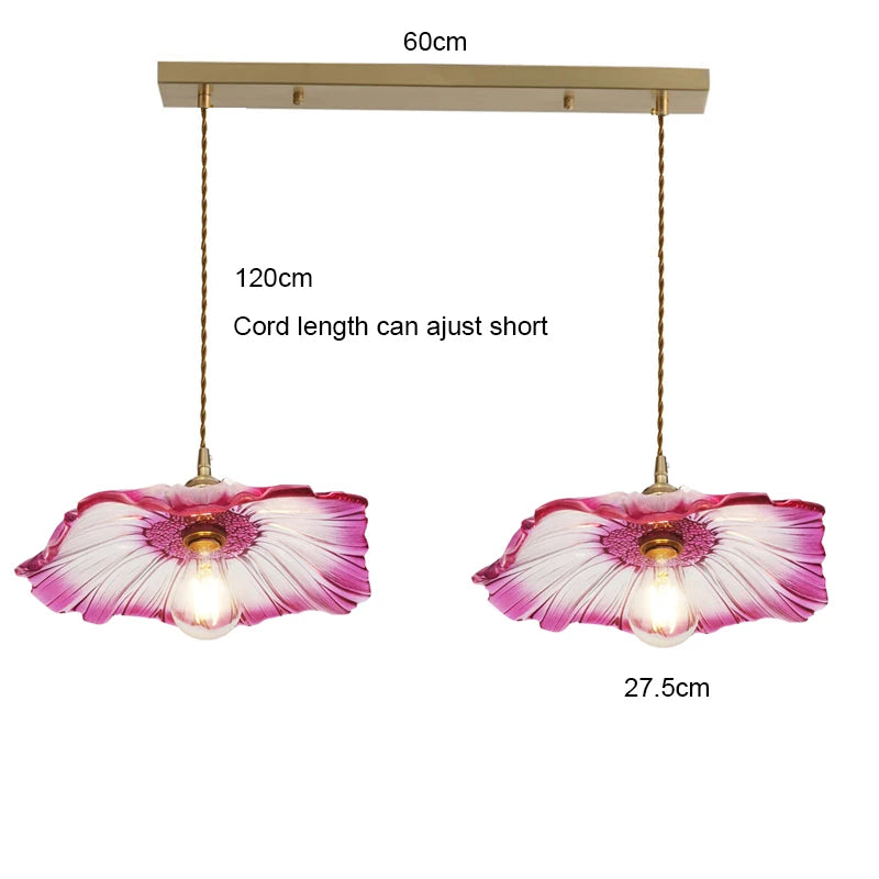 Vintage Floral Glass Pendant Light for Elegant Dining Rooms and Cafes