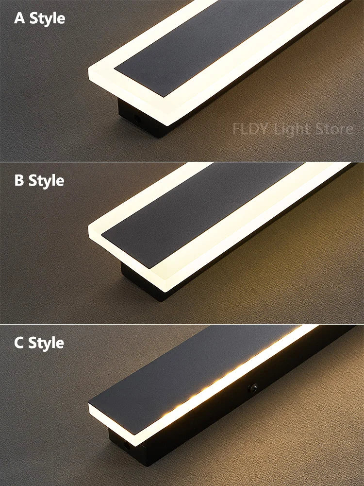 Minimalist Long Strip LED Wall Light for Modern Outdoor Spaces