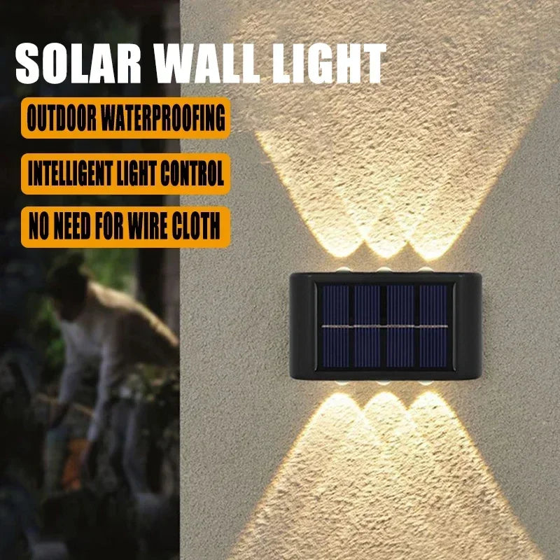 Solar LED Outdoor Wall Light for Garden Porch and Patio Lighting