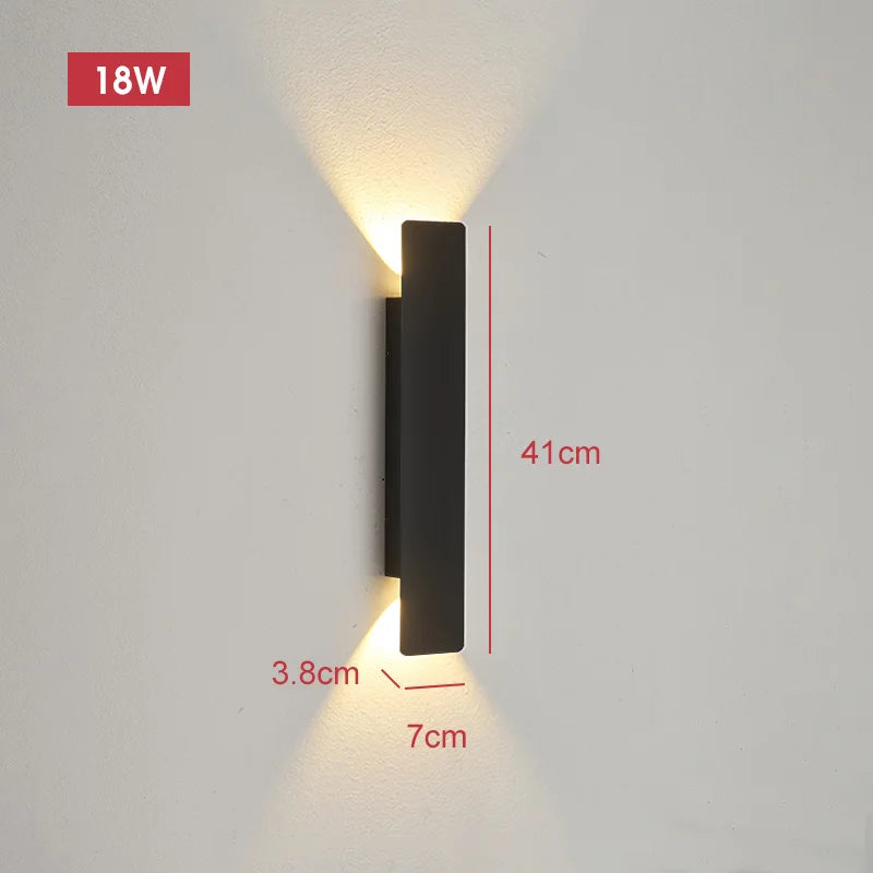 Modern LED Strip Wall Light for Exterior and Bedroom Interiors