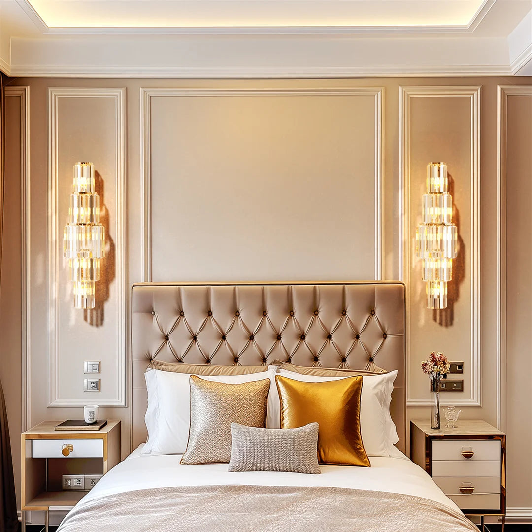 Modern Three-Layer Crystal Wall Sconce for Elegant Home and Hotel Interiors