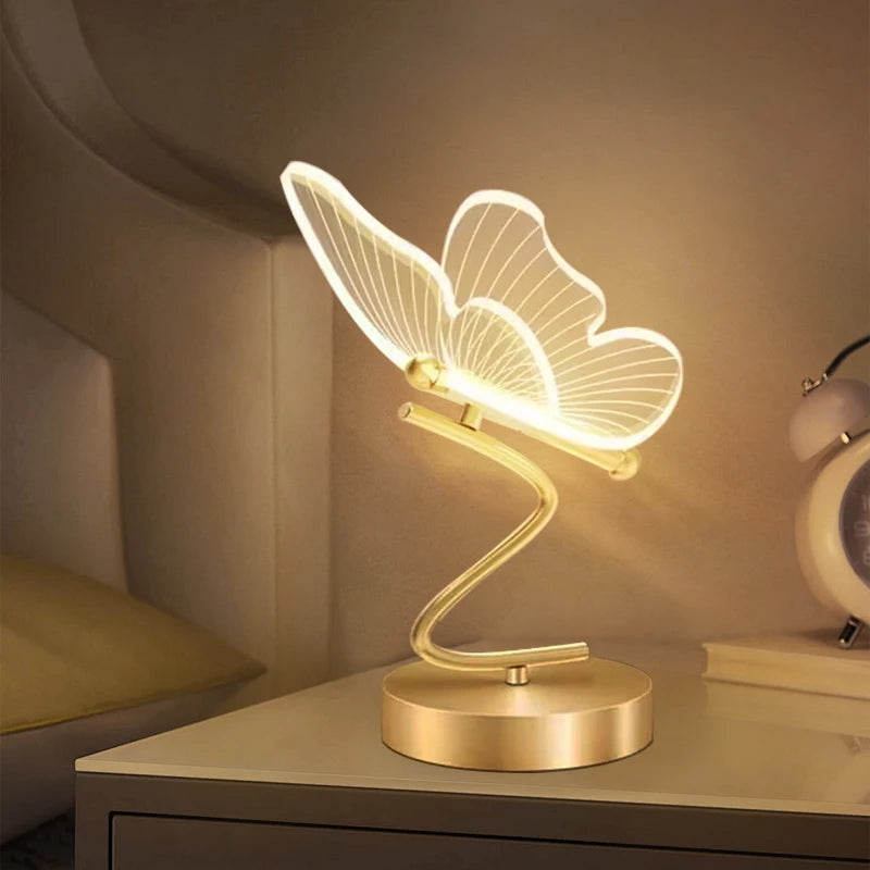 Nordic Butterfly LED Table Lamp for Modern Bedrooms and Hotel Decor