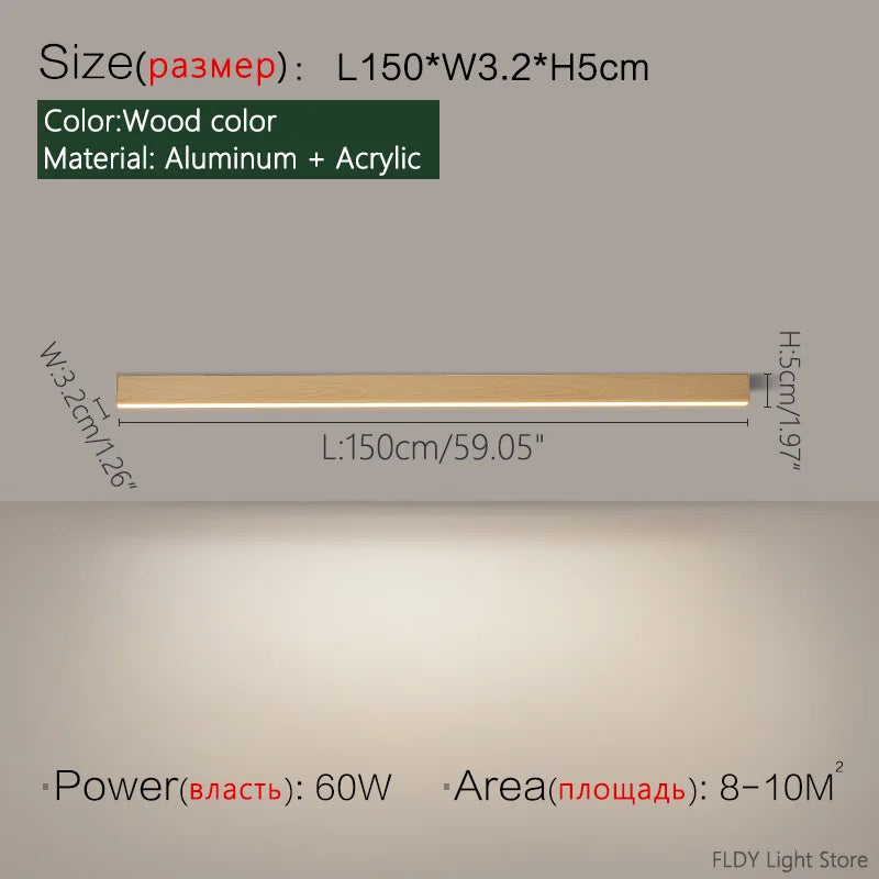 Modern Nordic LED Strip Ceiling Light for Kitchens and Living Rooms