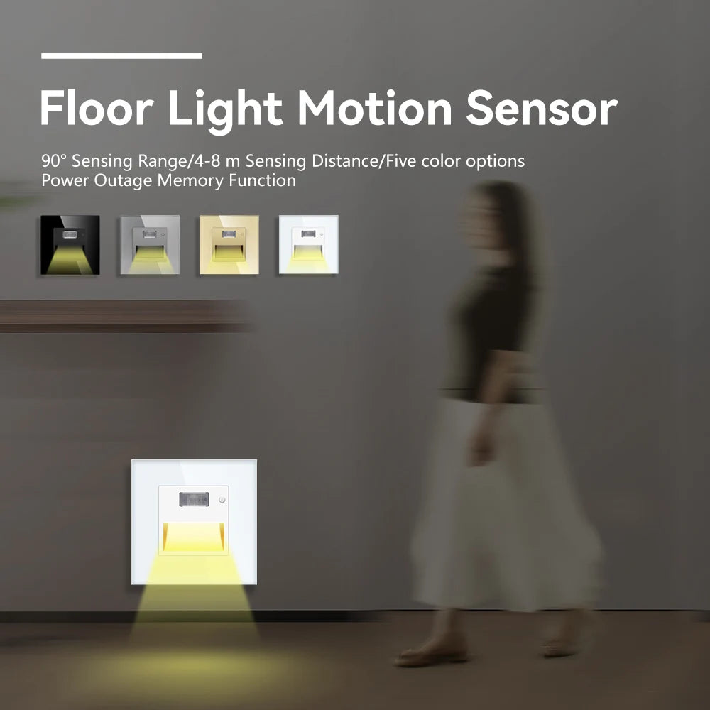 Recessed LED Stair Wall Light with Motion Sensor for Modern Corridors