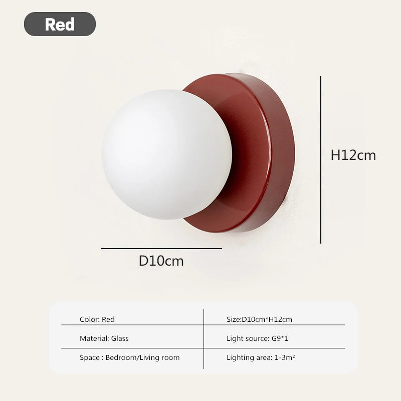 Nordic Glass Globe Wall Sconce for Modern Bedroom and Hallway Lighting