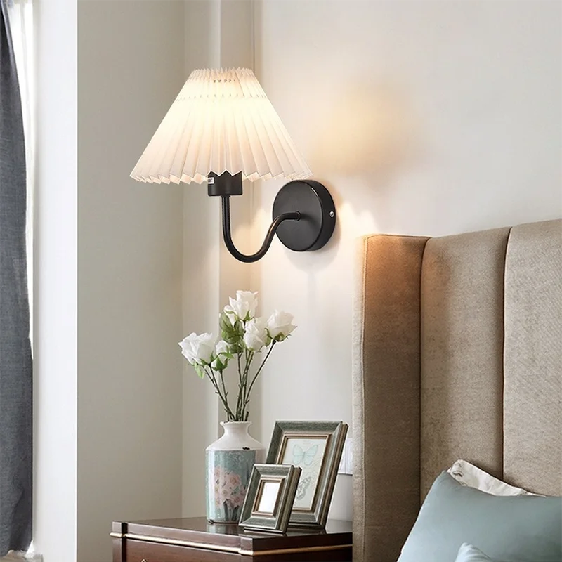 Nordic Pleated Fan Wall Lamp for Modern Living and Bedrooms