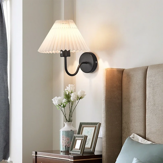 Nordic Pleated Fan Wall Lamp for Modern Living and Bedrooms