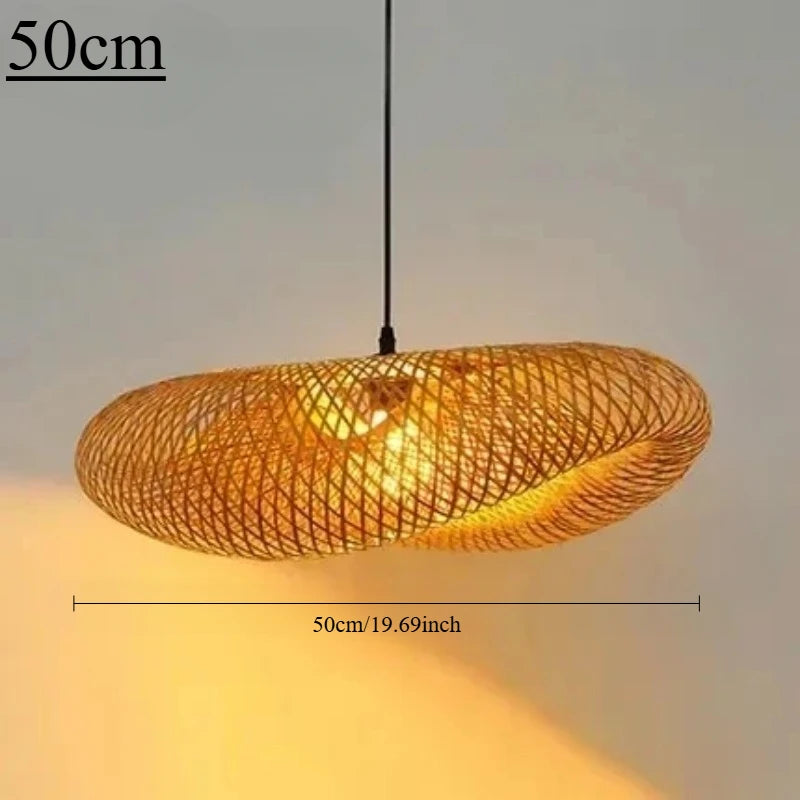 Handmade Bamboo Pendant Light for Rustic Kitchen and Living Room Decor