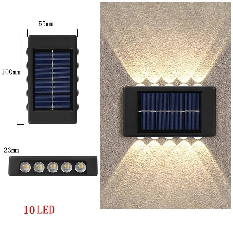 Modern Solar LED Outdoor Wall Light with Motion Sensor for Garden Security