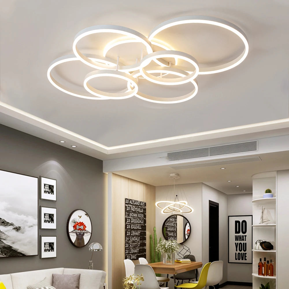 Modern Dimmable LED Ceiling Chandelier for Living Rooms and Bedrooms