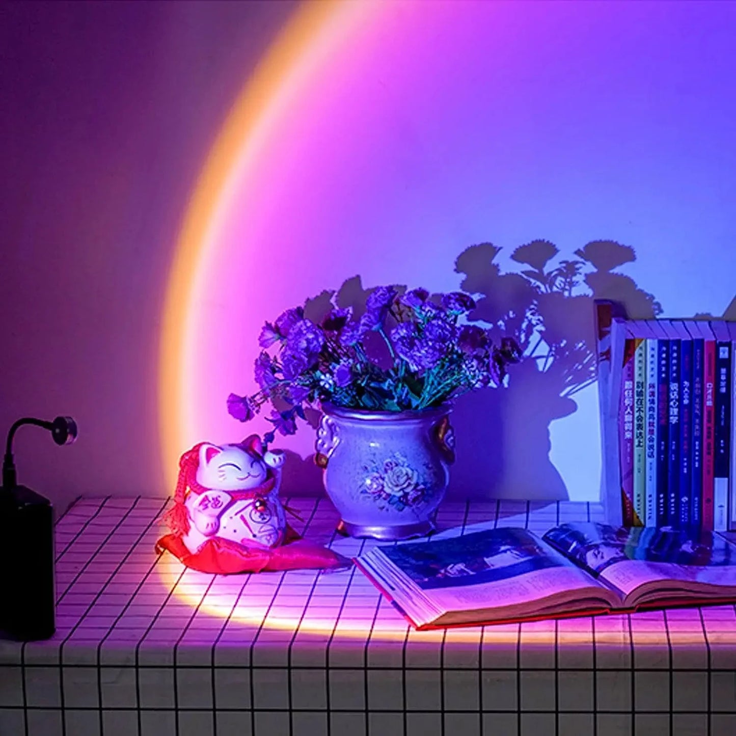 Ambient Sunset Projection LED Lamp for Modern Living Room Decor