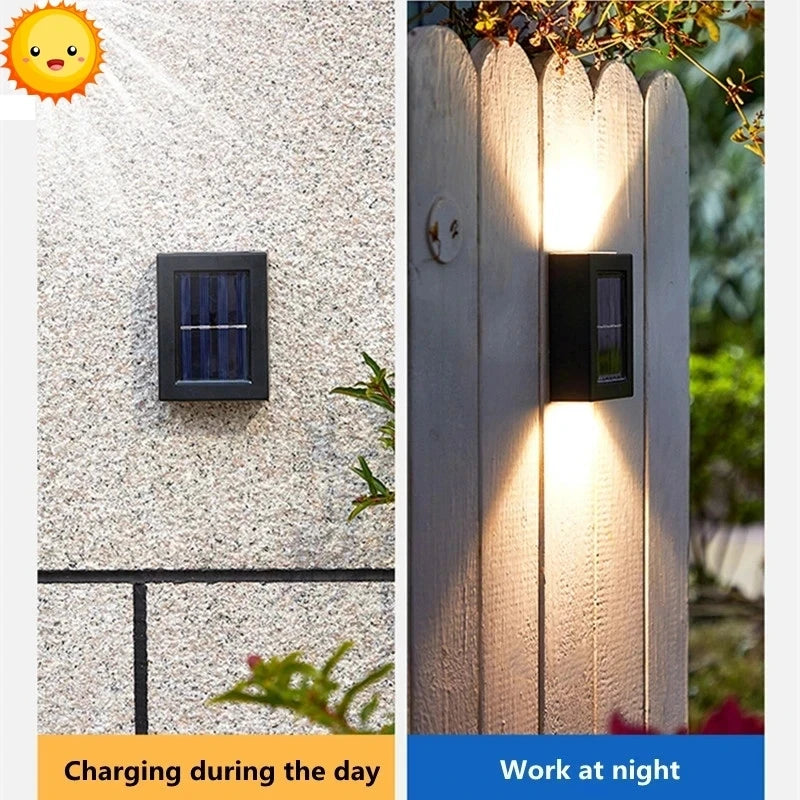 Modern Solar LED Outdoor Wall Light with Motion Sensor for Garden Security