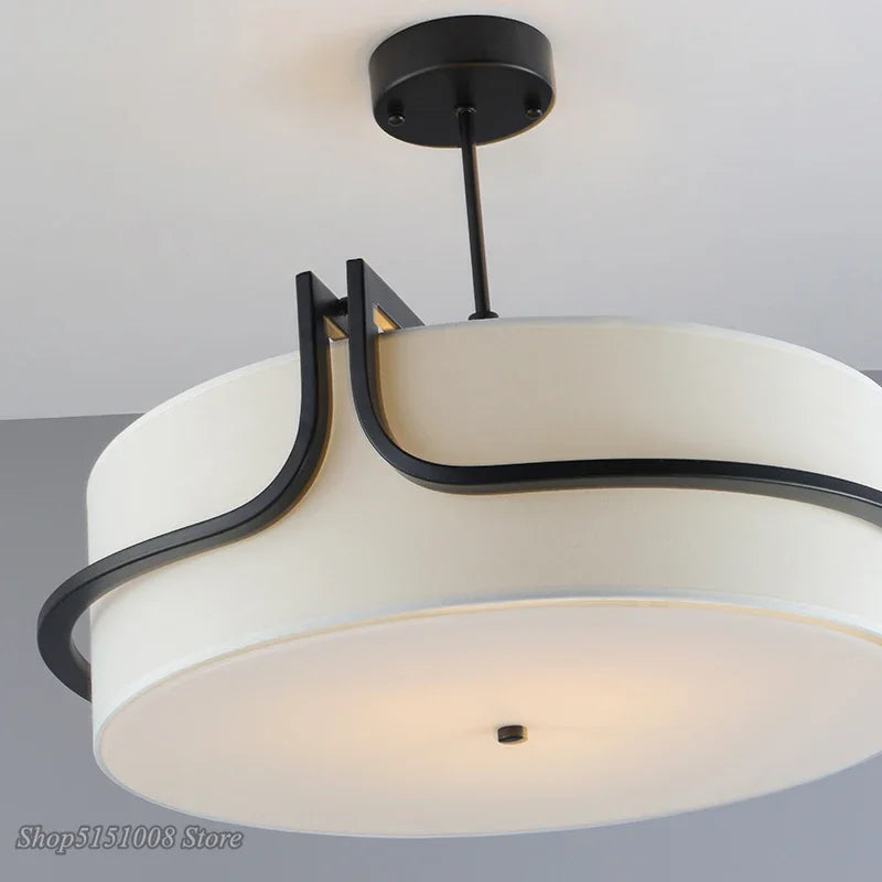 Modern Fabric Drum Pendant Light for Elegant Dining Rooms and Bedrooms