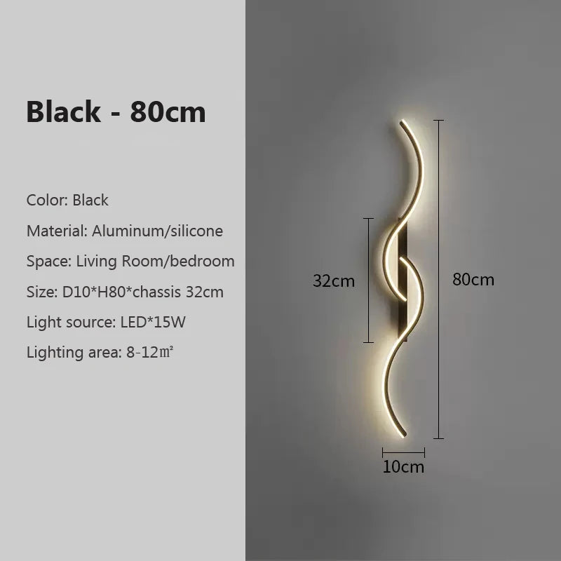 Modern Minimalist LED Strip Wall Sconce for Bedroom and Living Room