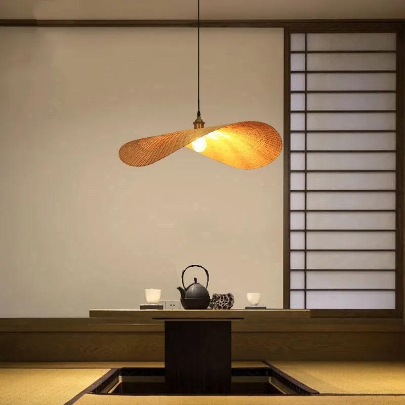 Handmade Rattan Bamboo Pendant Light for Rustic Cafes and Restaurants