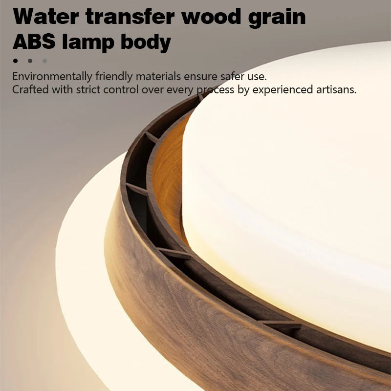 Modern Walnut Bladeless Ceiling Fan Light with Remote and App Control