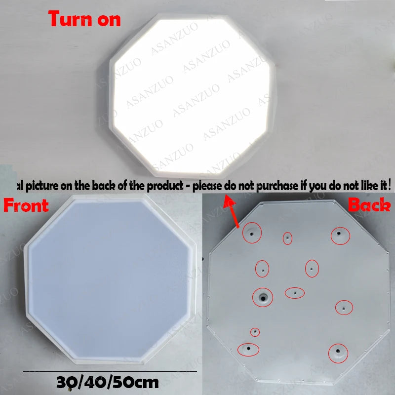 Modern Octagon LED Ceiling Light for Contemporary Living Rooms and Bedrooms