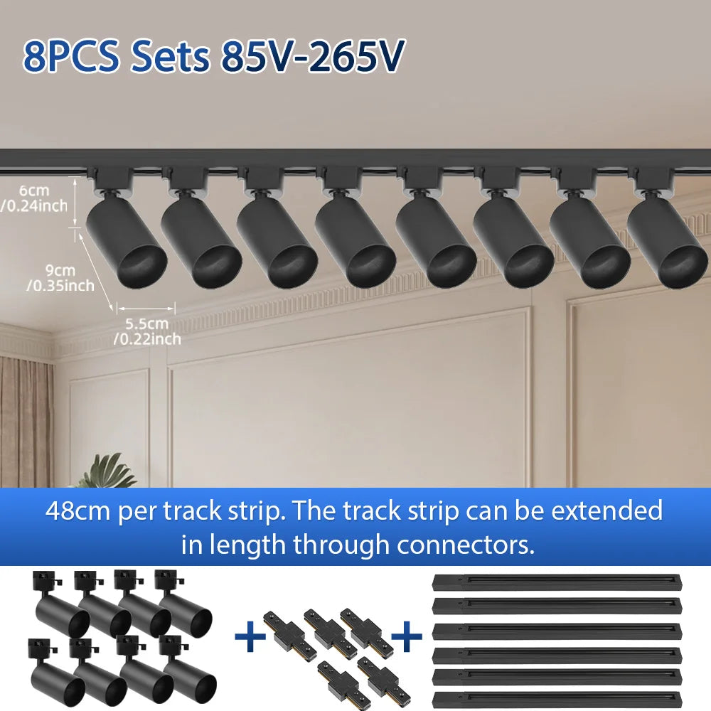 Modern LED Track Lighting Set for Kitchens and Commercial Retail Spaces