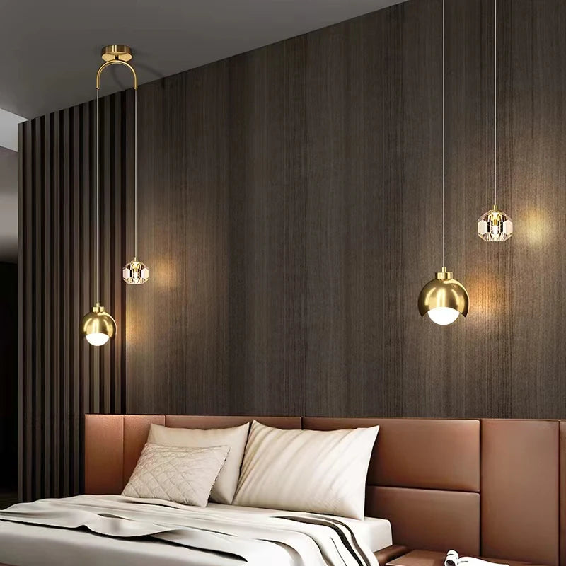 Modern Crystal Pendant Light for Elegant Bedrooms and Living Spaces
