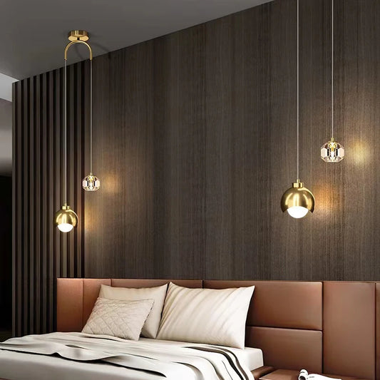 Modern Crystal Pendant Light for Elegant Bedrooms and Living Spaces
