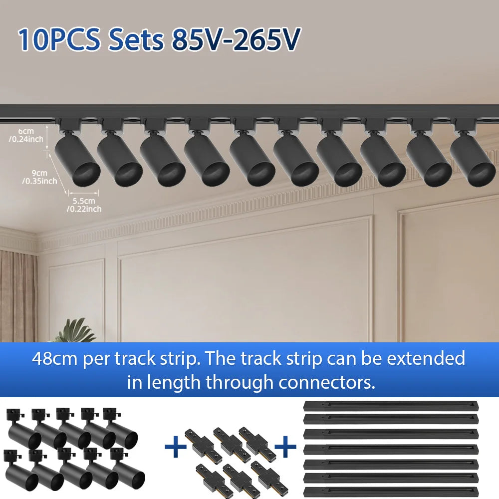 Modern LED Track Lighting Set for Kitchens and Commercial Retail Spaces