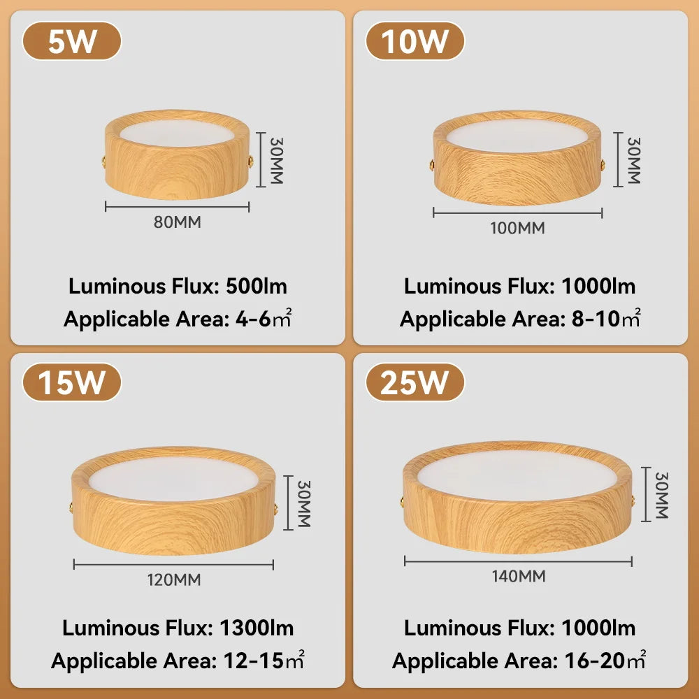 Modern Surface Mounted LED Downlight for Living Room and Bathroom Lighting
